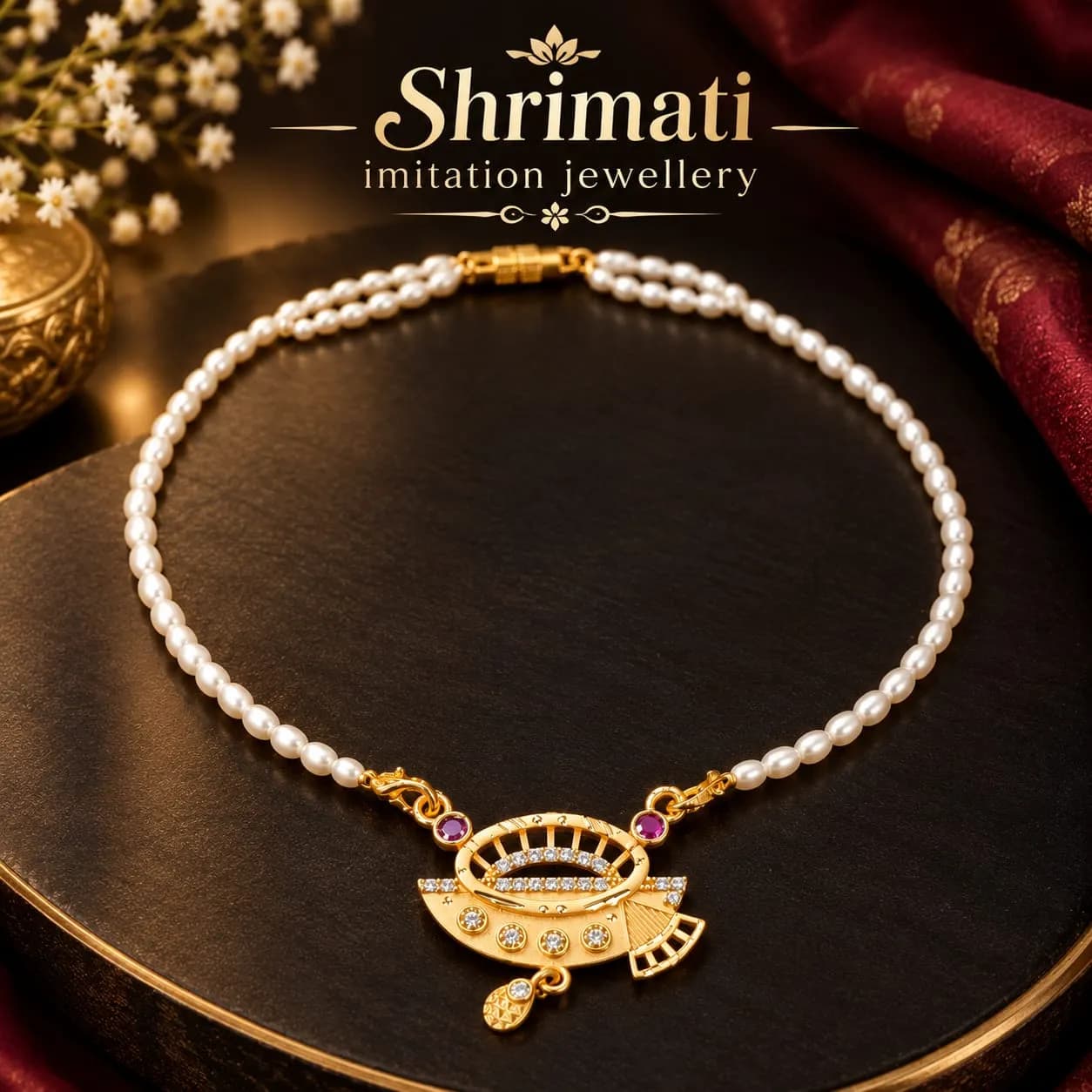 MOTI NECKLACE WITH GOLDEN PANDENT