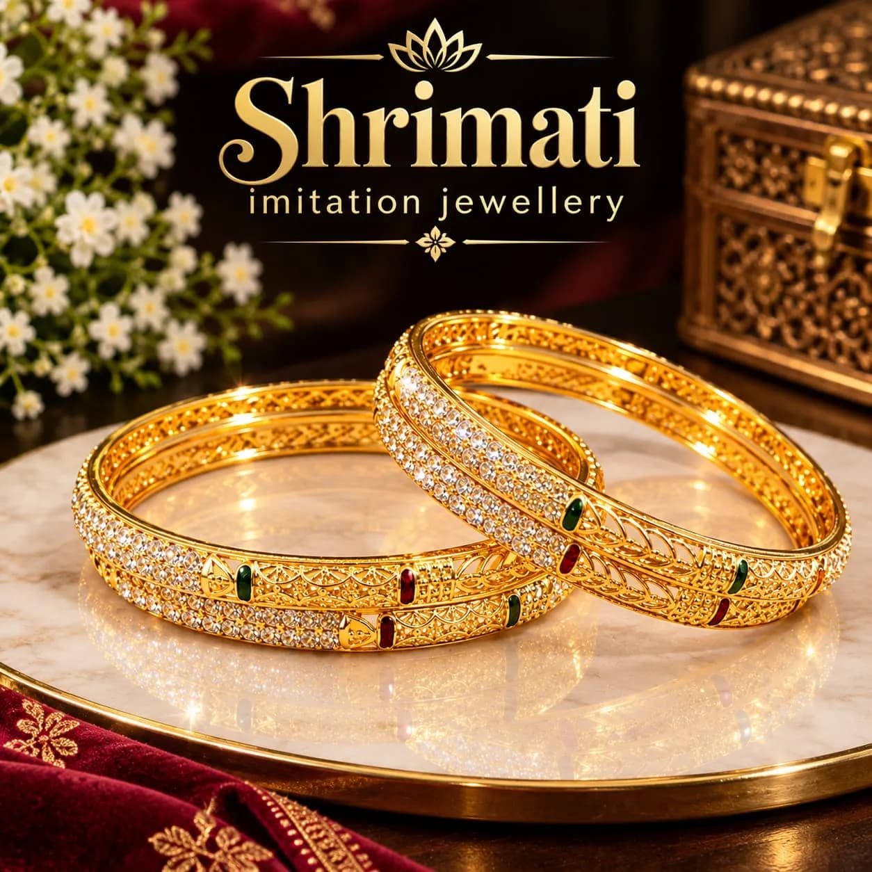 GOLD PLATED STONE BANGEL